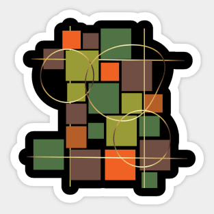 Strong Square Greeny Patterns Sticker